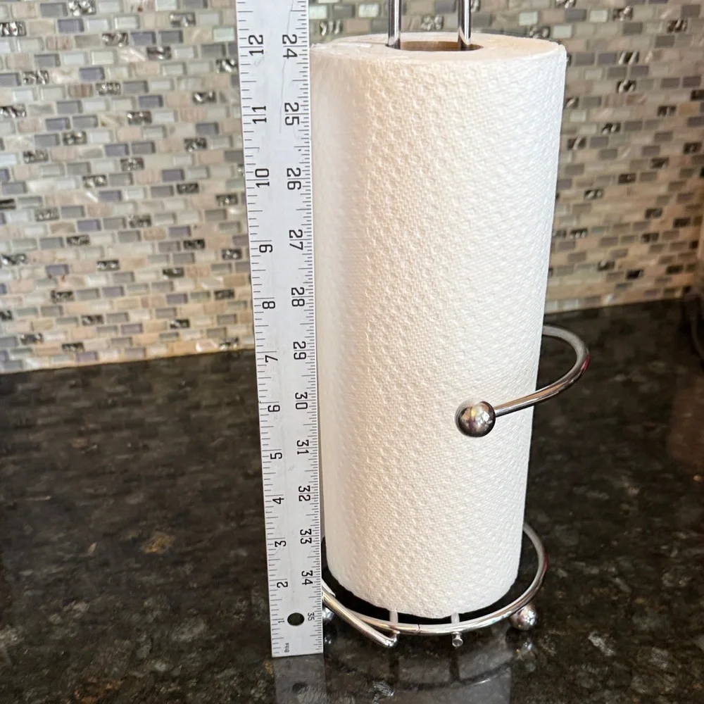Silver Stainless Steel Countertop Paper Towel Holder